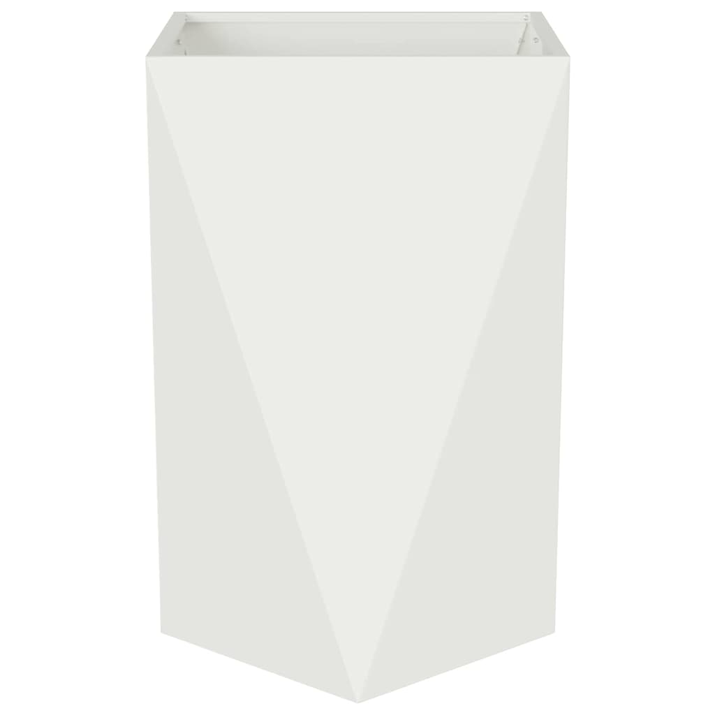 Planter 2 pcs White 50 x 50 x 75 cm Steel