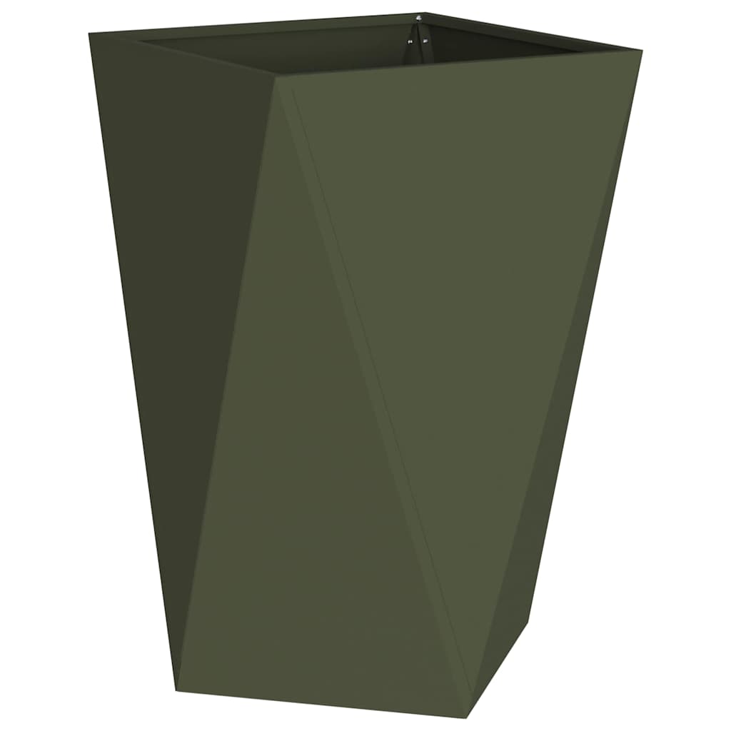 Planter Olive Green 50 x 50 x 75 cm Steel