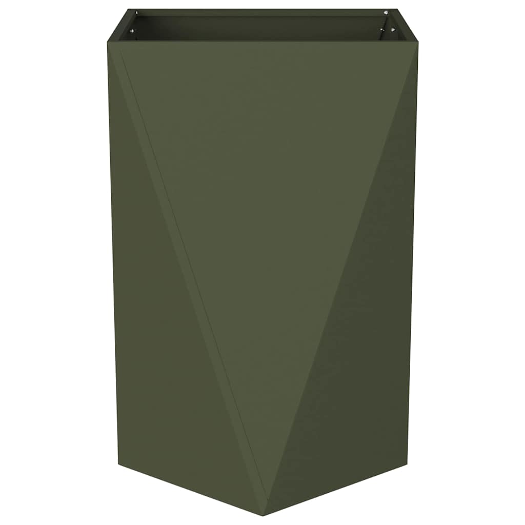 Planter 2 pcs Olive Green 50 x 50 x 75 cm Steel