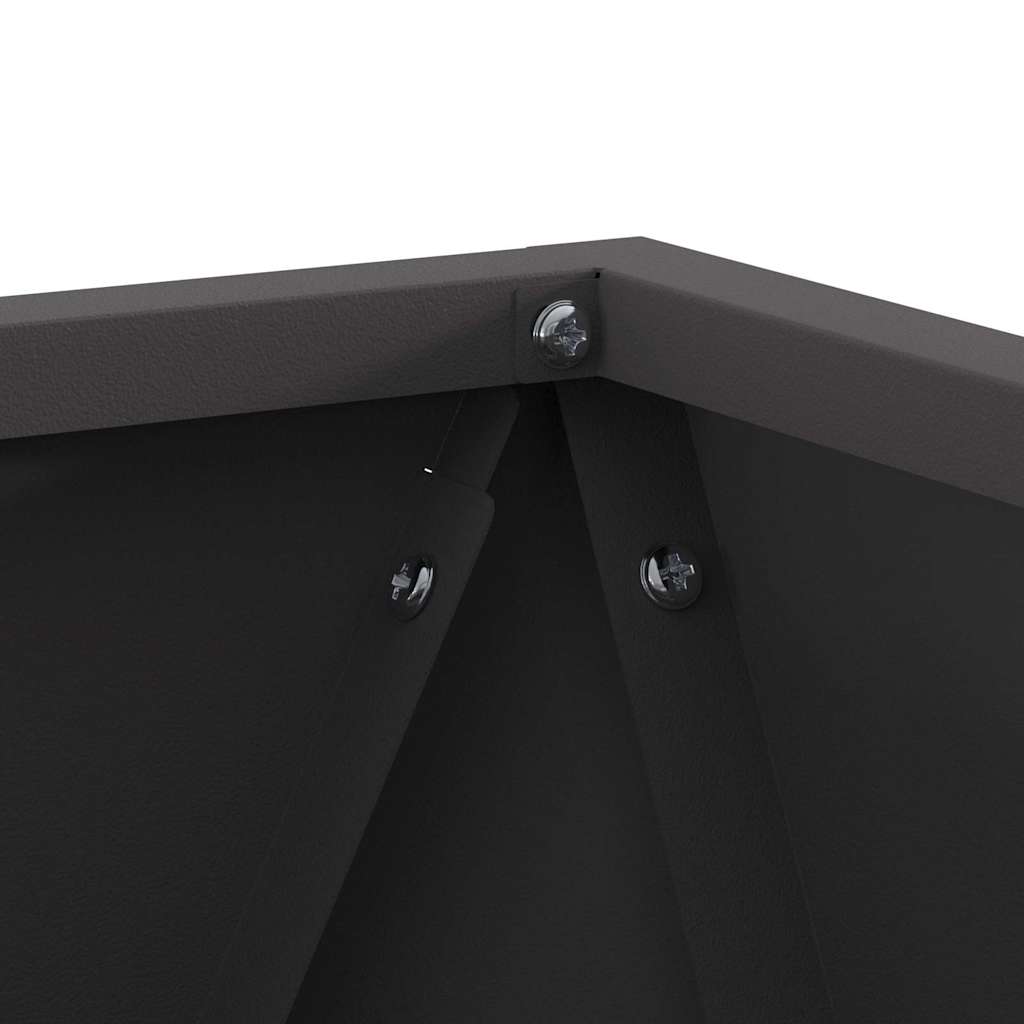 Planter 2 pcs Black 30 x 30 x 30 cm Steel