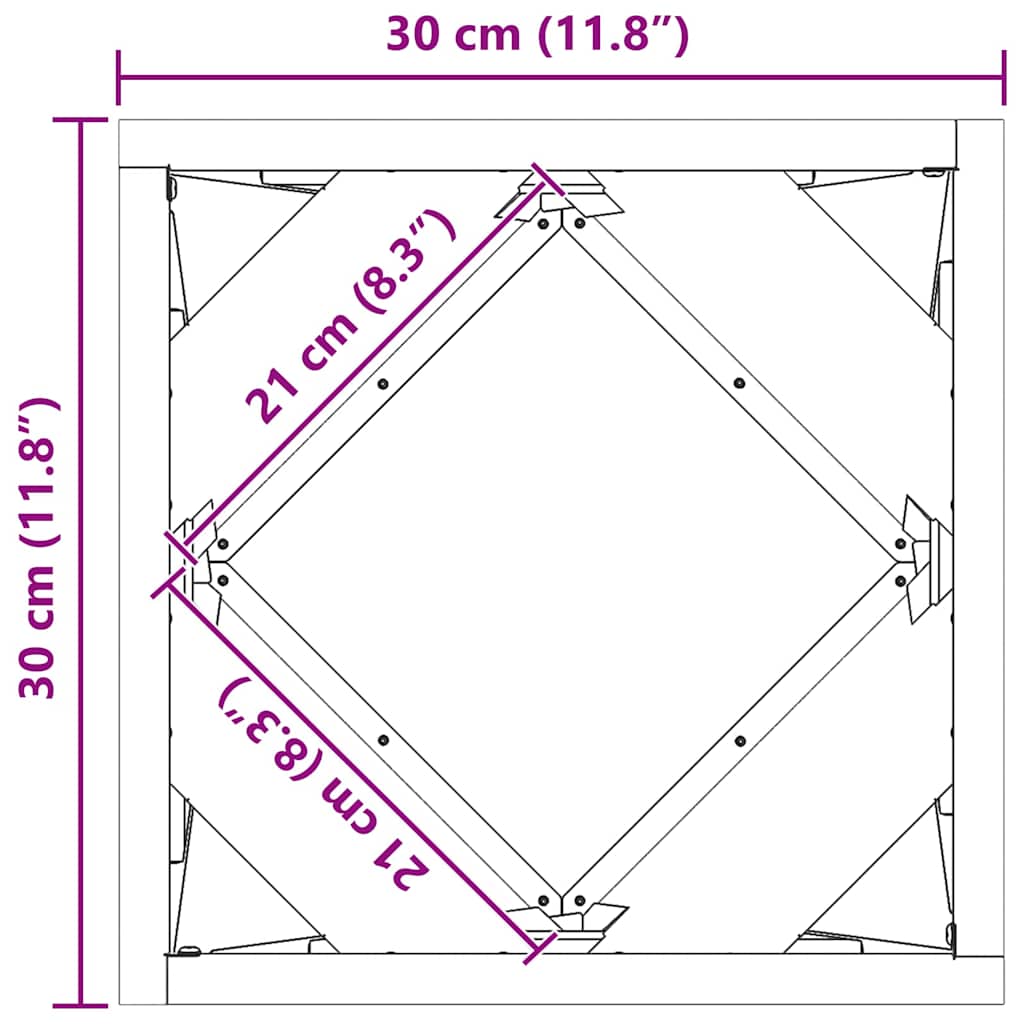 Planter Anthracite 30 x 30 x 30 cm Steel