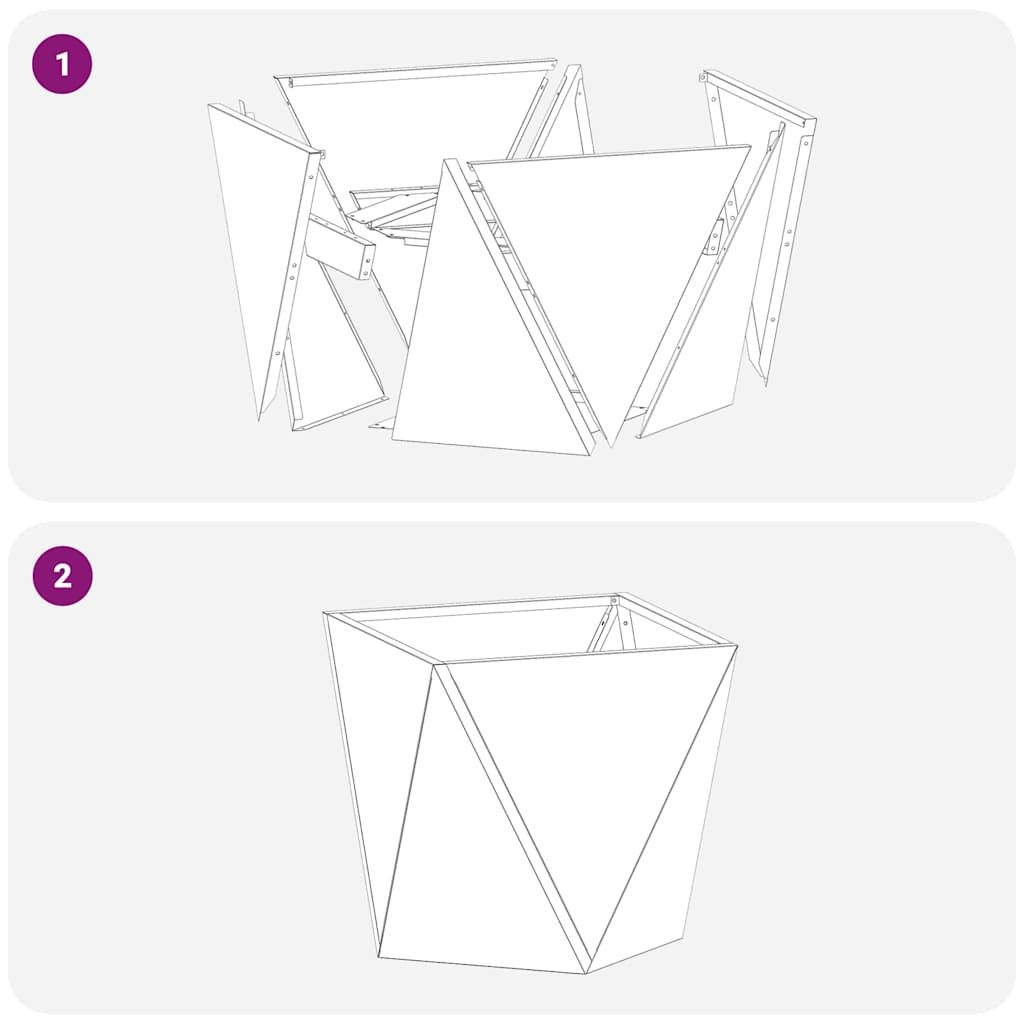 Planter 2 pcs Silver 30 x 30 x 30 cm Stainless Steel