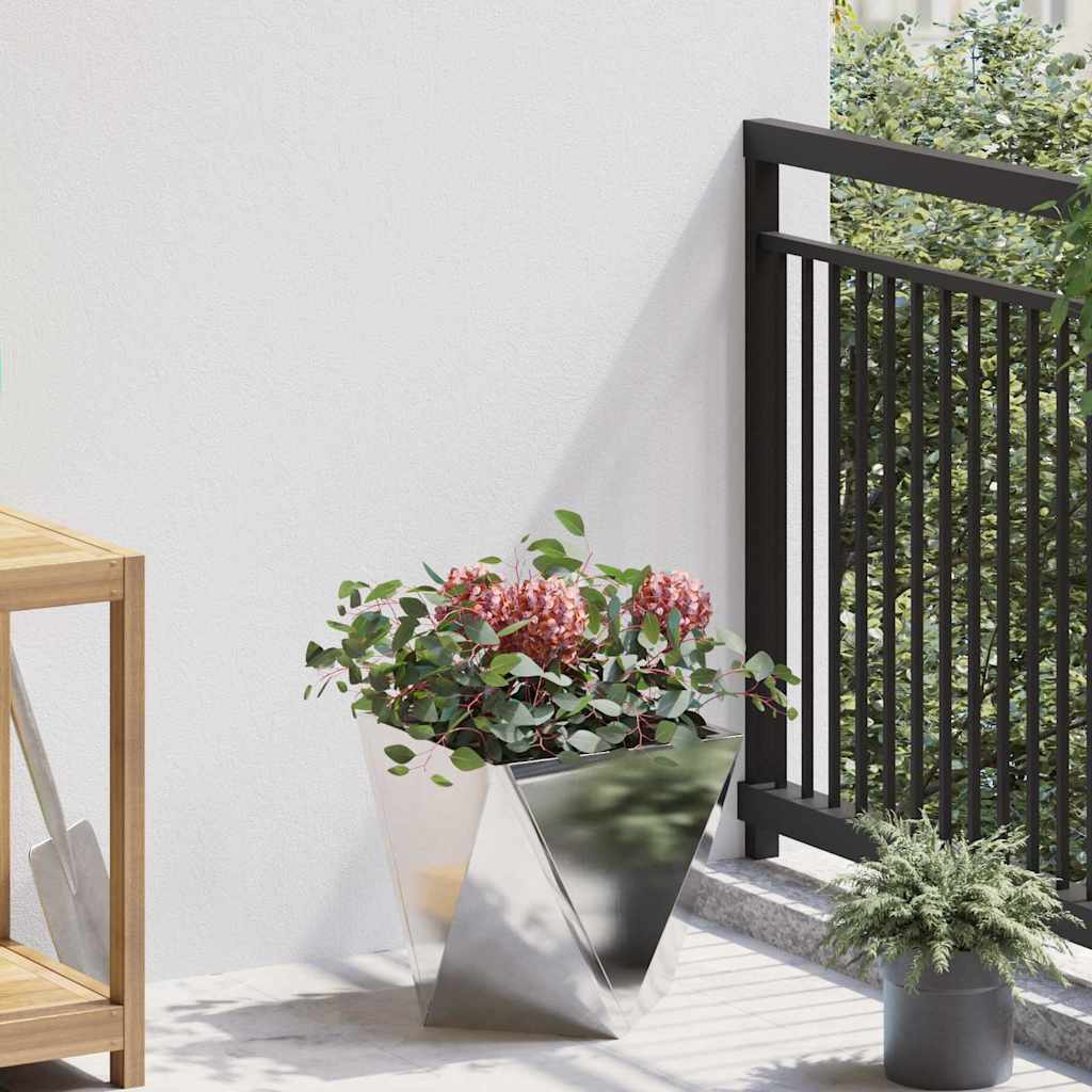 Planter 2 pcs Silver 30 x 30 x 30 cm Stainless Steel