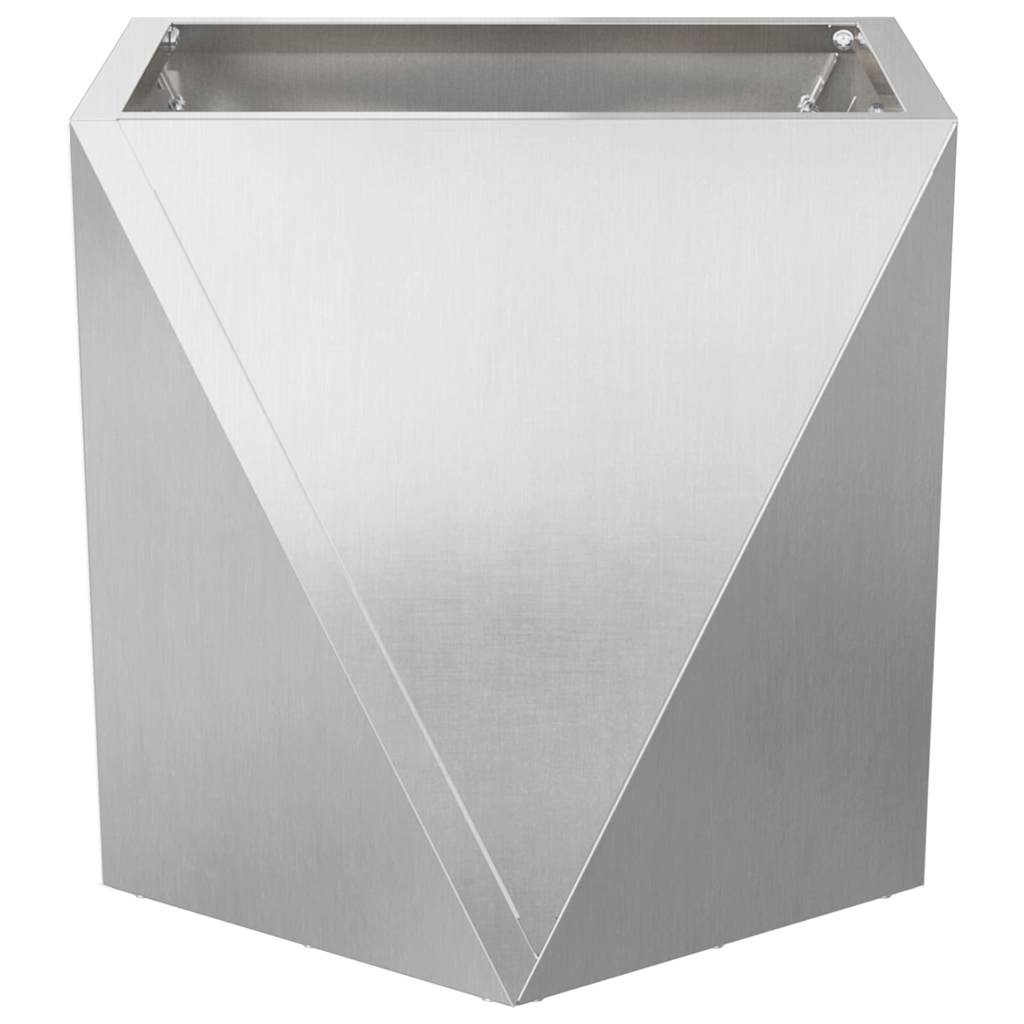 Planter 2 pcs Silver 30 x 30 x 30 cm Stainless Steel