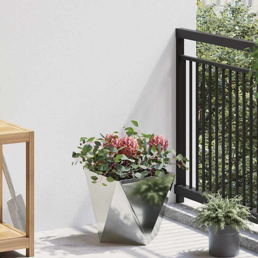 Planter 2 pcs Silver 30 x 30 x 30 cm Galvanised Steel