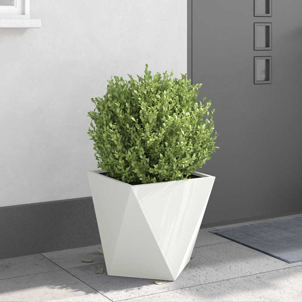 Planter 2 pcs White 40 x 40 x 40 cm Steel