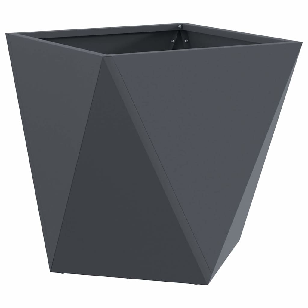 Planter 2 pcs Anthracite 40 x 40 x 40 cm Steel
