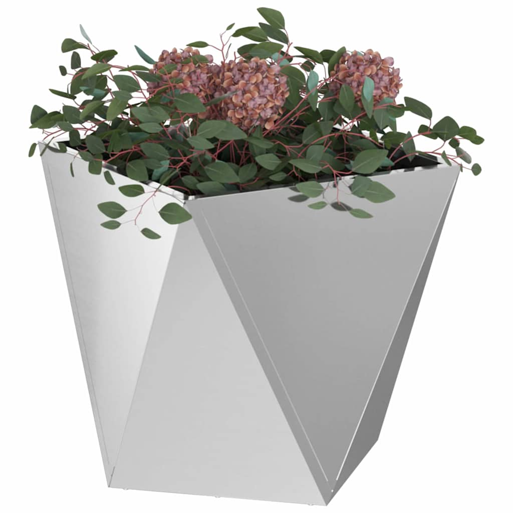 Planter Silver 40 x 40 x 40 cm Galvanised Steel