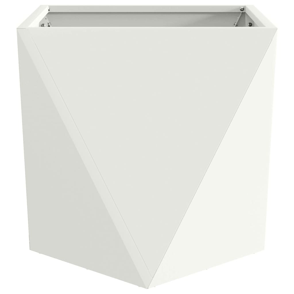 Planter White 50 x 50 x 50 cm Steel