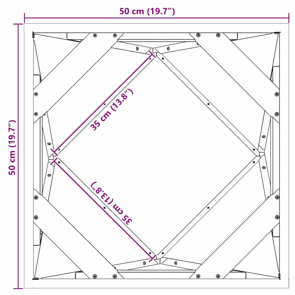 Planter White 50 x 50 x 50 cm Steel
