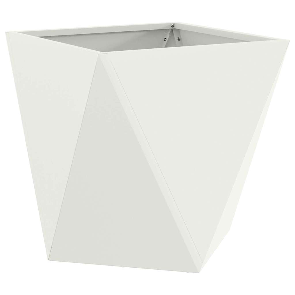 Planter 2 pcs White 50 x 50 x 50 cm Steel