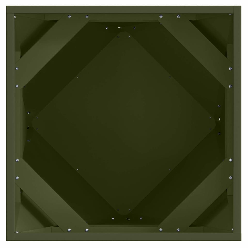 Planter Olive Green 50 x 50 x 50 cm Steel