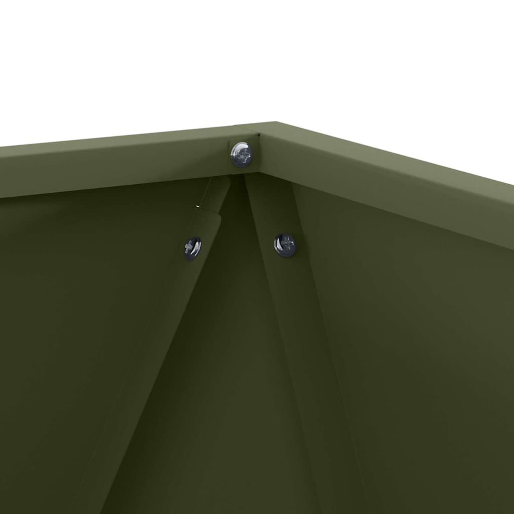 Planter 2 pcs Olive Green 50 x 50 x 50 cm Steel