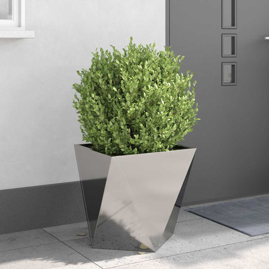 Planter 2 pcs Silver 50 x 50 x 50 cm Stainless Steel
