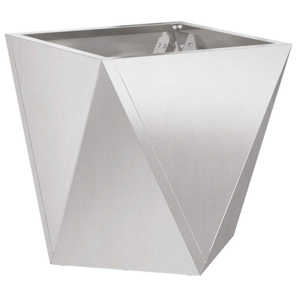 Planter 2 pcs Silver 50 x 50 x 50 cm Stainless Steel