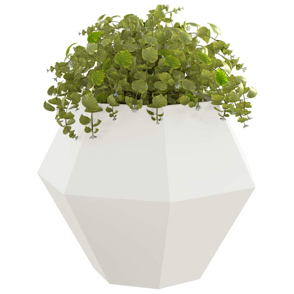 Planter White 100 x 100 x 80 cm Steel