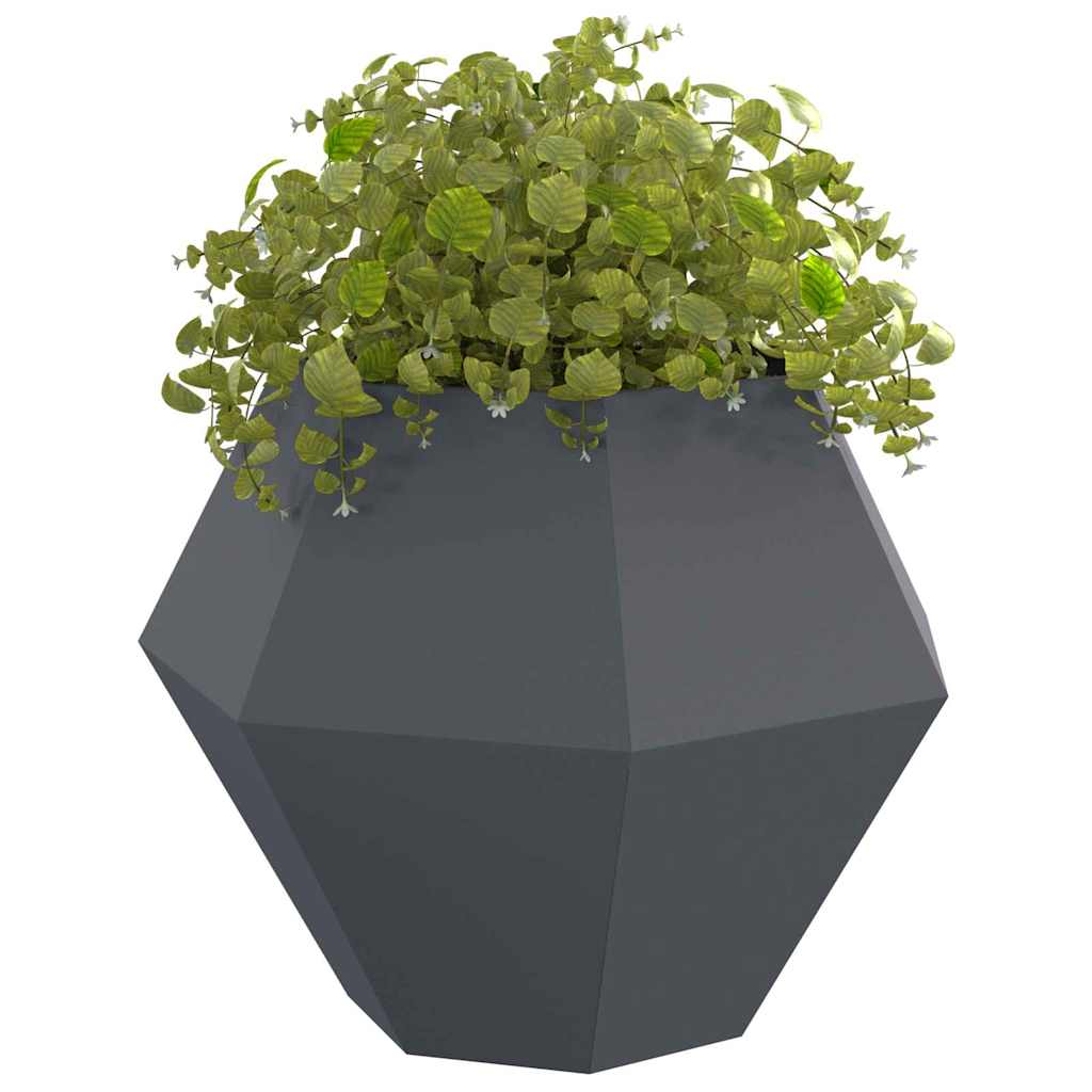 Planter 2 pcs Anthracite 100 x 100 x 80 cm Steel