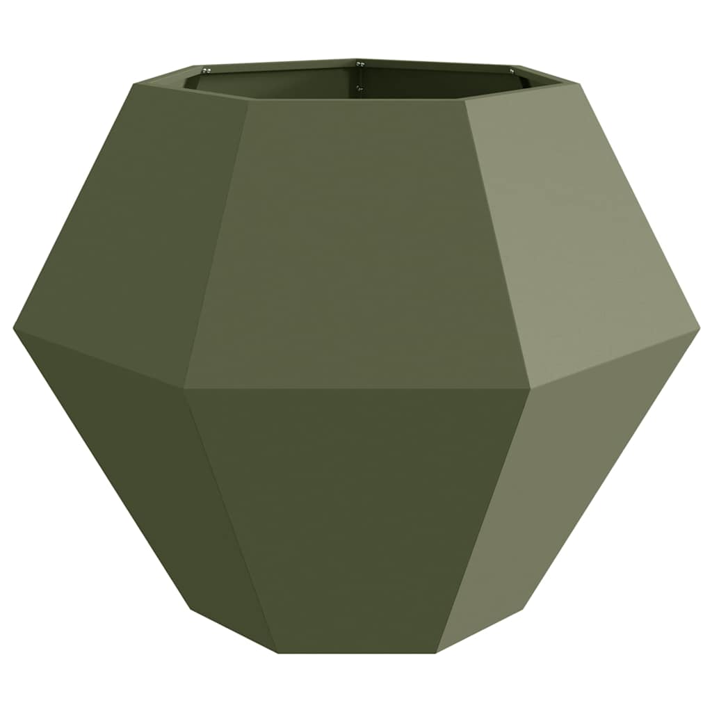 Planter Olive Green 100 x 100 x 80 cm Steel