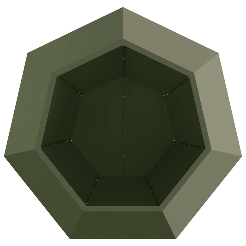 Planter 2 pcs Olive Green 100 x 100 x 80 cm Steel