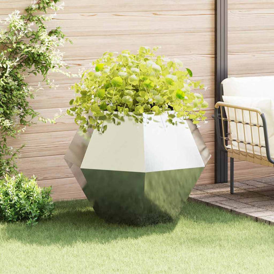 Planter Silver 100 x 100 x 80 cm Stainless Steel