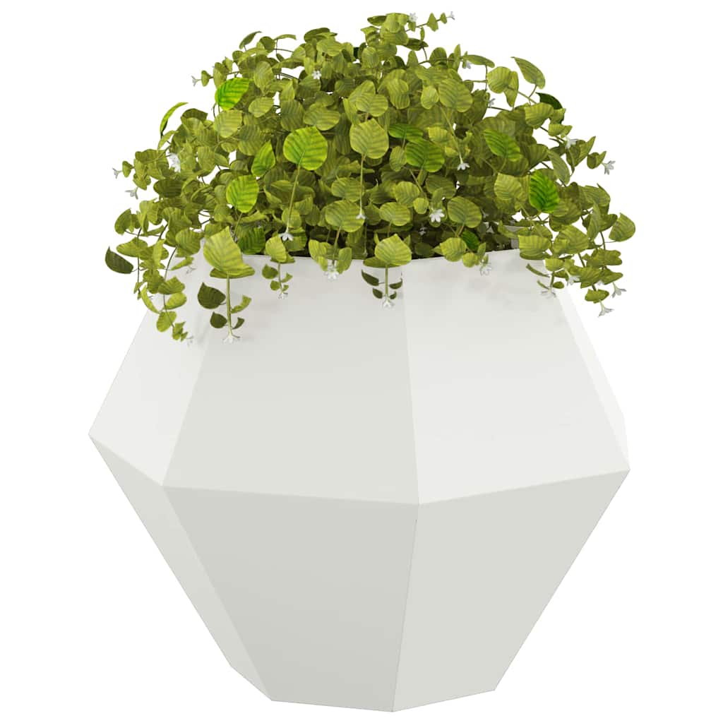 Planter 2 pcs White 75 x 75 x 60 cm Steel