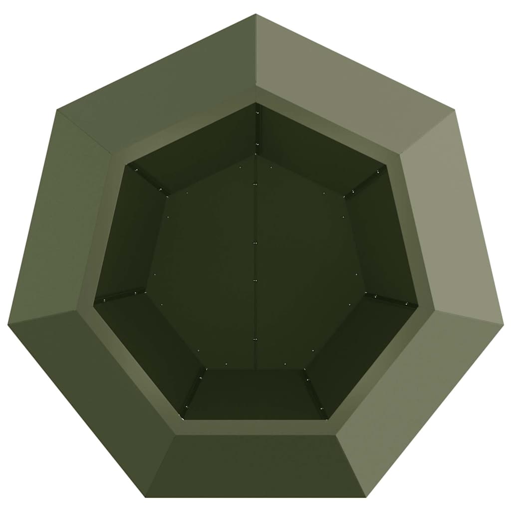 Planter 2 pcs Olive Green 75 x 75 x 60 cm Steel