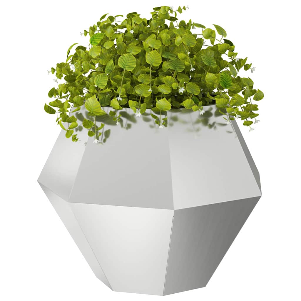 Planter 2 pcs Silver 75 x 75 x 60 cm Galvanised Steel