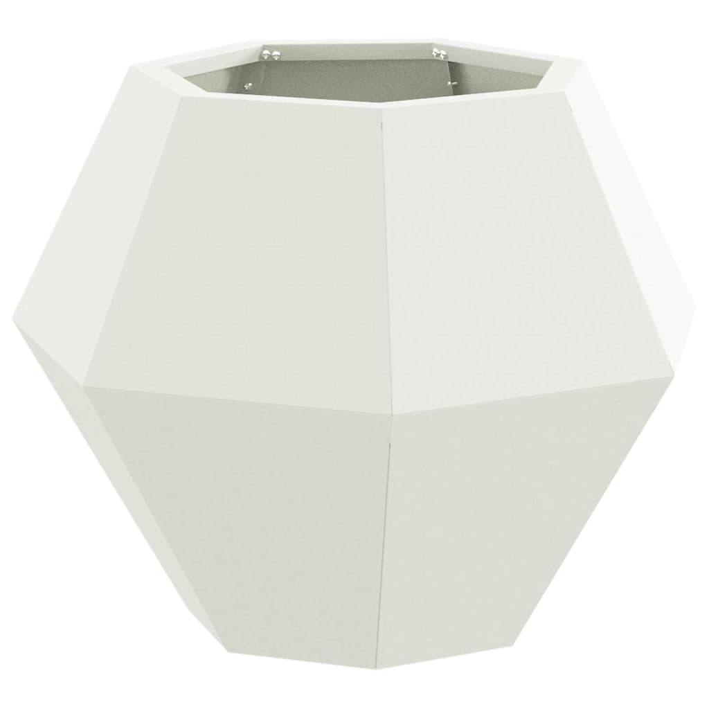 Planter 2 pcs White 50 x 50 x 40 cm Steel