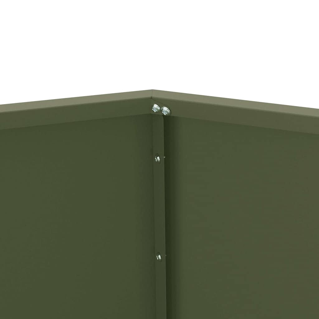 Planter 2 pcs Olive Green 50 x 50 x 40 cm Steel