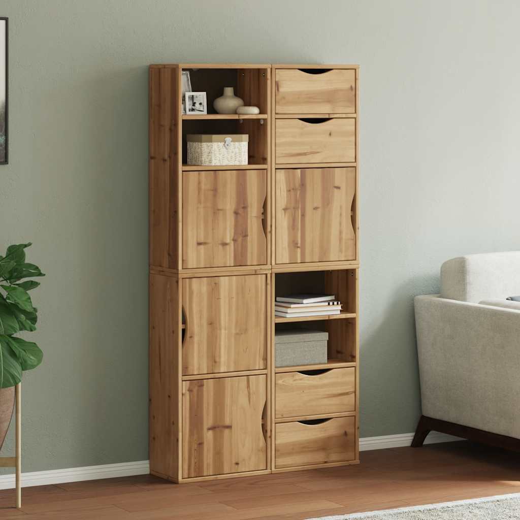 Side Cabinets 4 pcs "ODDA" 40x24x79 cm Solid Wood Pine