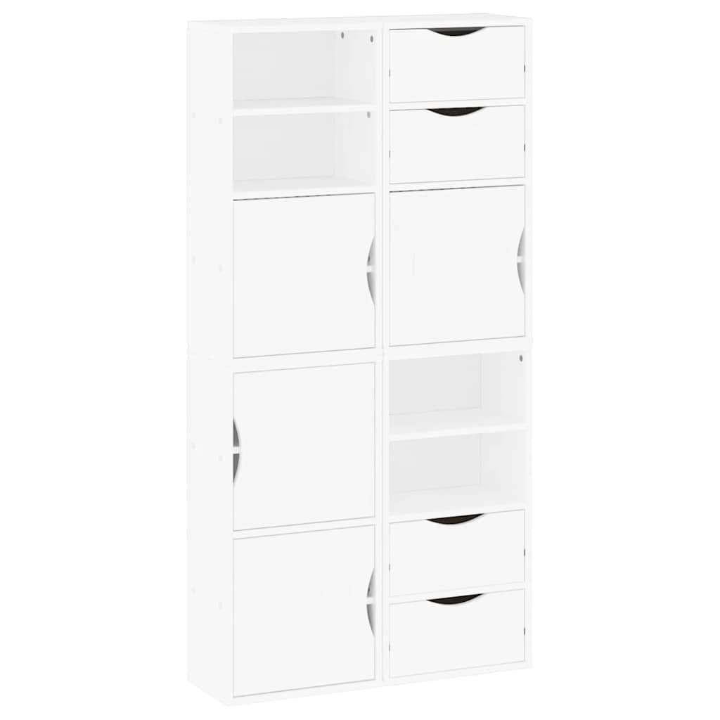 Side Cabinets 4 pcs "ODDA" White 40x24x79 cm Solid Wood Pine