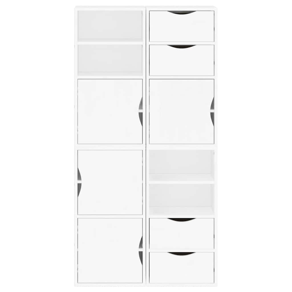 Side Cabinets 4 pcs "ODDA" White 40x24x79 cm Solid Wood Pine