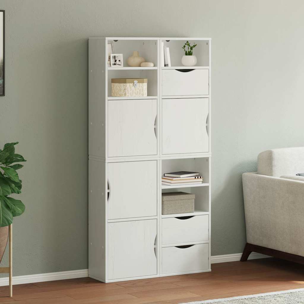 Side Cabinets 4 pcs "ODDA" White 40x24x79 cm Solid Wood Pine