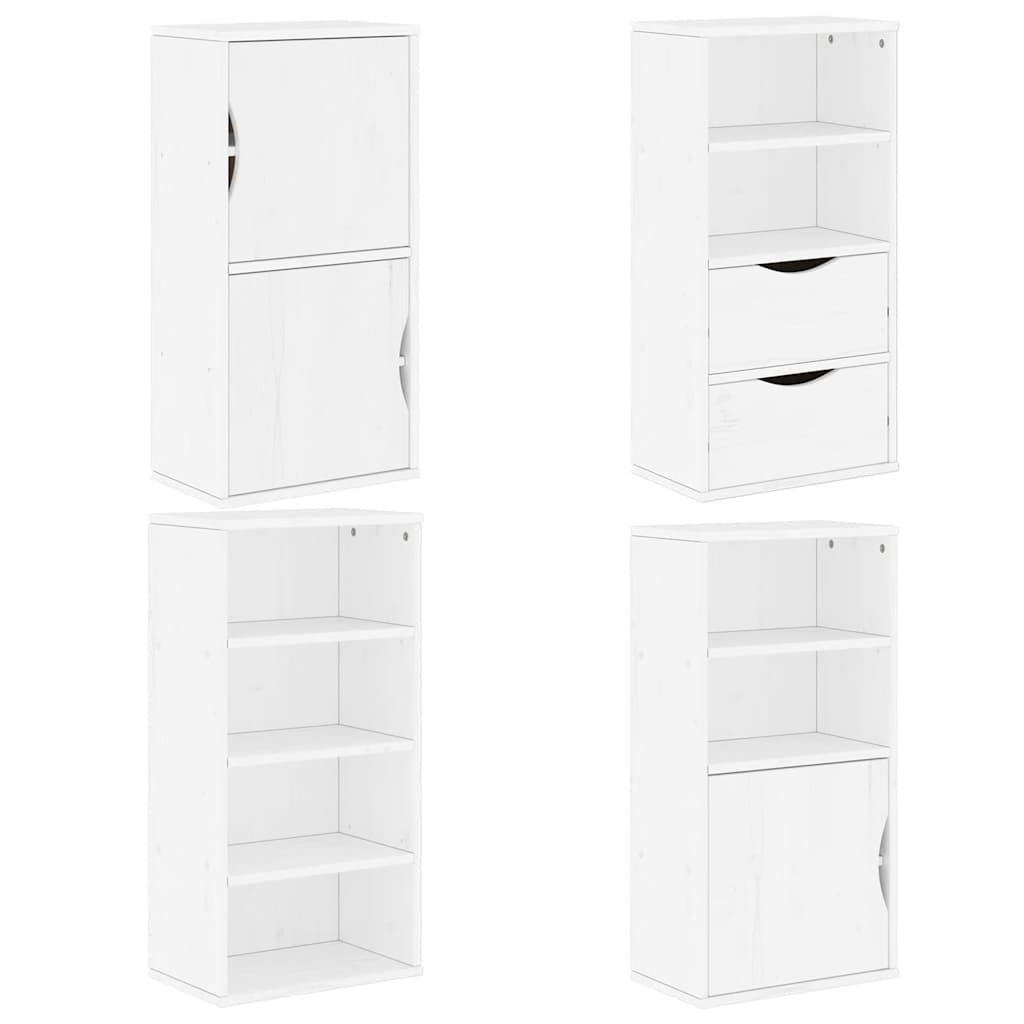Side Cabinets 4 pcs "ODDA" White 40x24x79 cm Solid Wood Pine