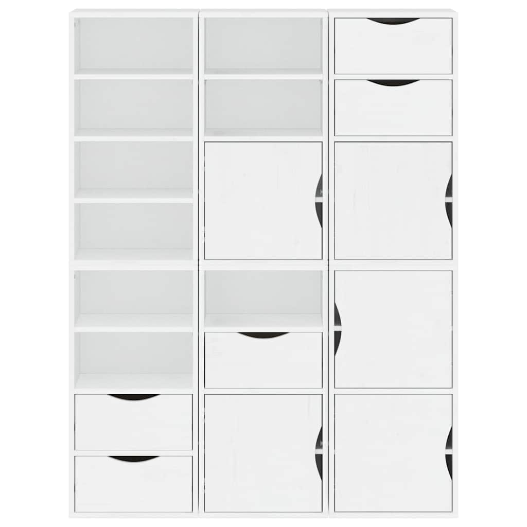 Side Cabinets 6 pcs "ODDA" White 40x24x79 cm Solid Wood Pine