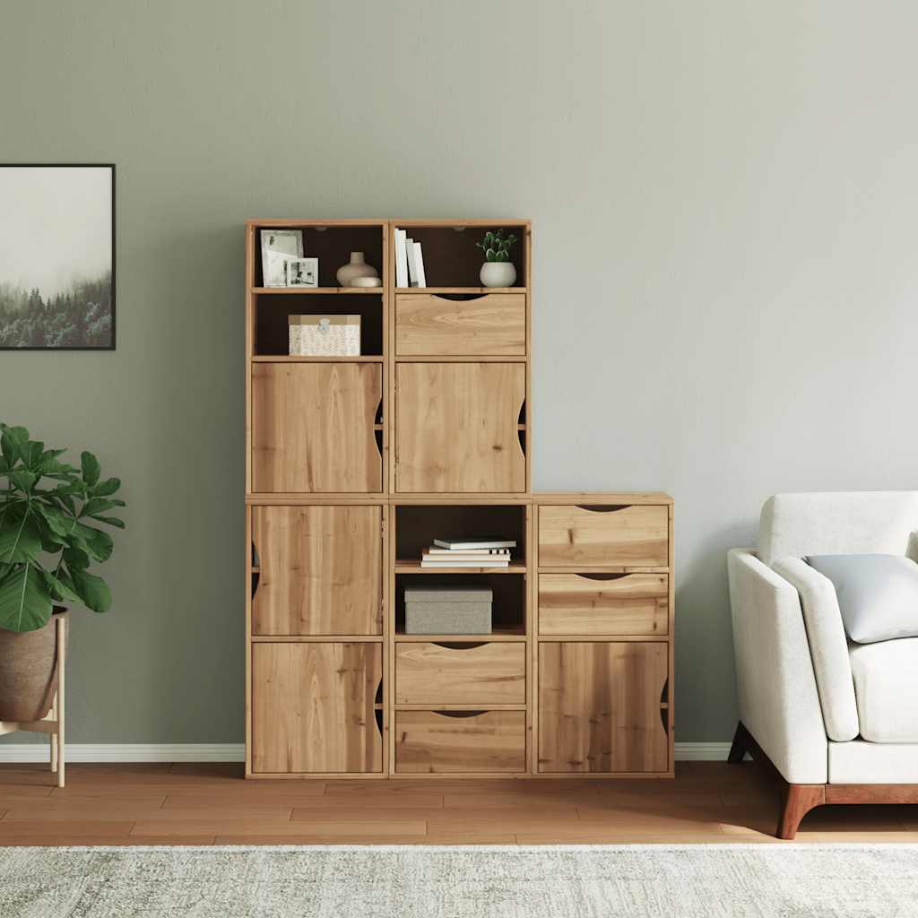 Side Cabinets 5 pcs "ODDA" 40x24x79 cm Solid Wood Pine