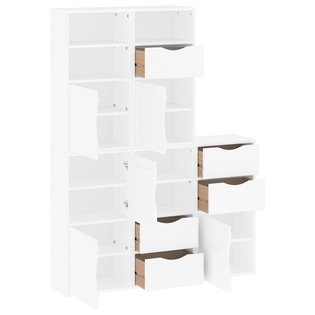 Side Cabinets 5 pcs "ODDA" White 40x24x79 cm Solid Wood Pine