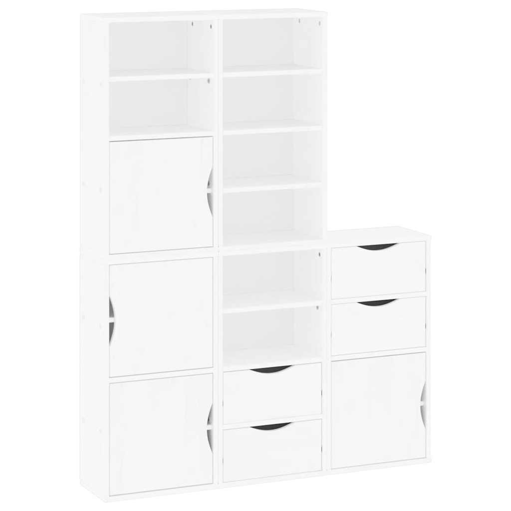 Side Cabinets 5 pcs "ODDA" White 40x24x79 cm Solid Wood Pine