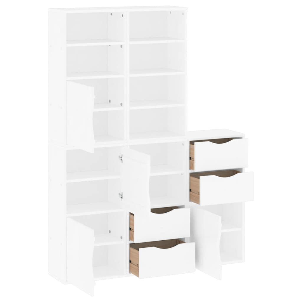Side Cabinets 5 pcs "ODDA" White 40x24x79 cm Solid Wood Pine