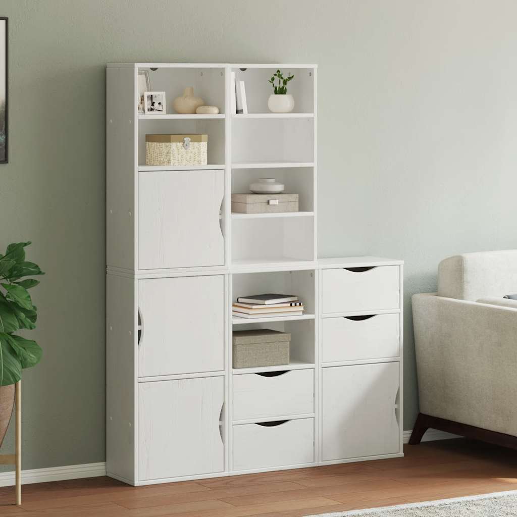 Side Cabinets 5 pcs "ODDA" White 40x24x79 cm Solid Wood Pine