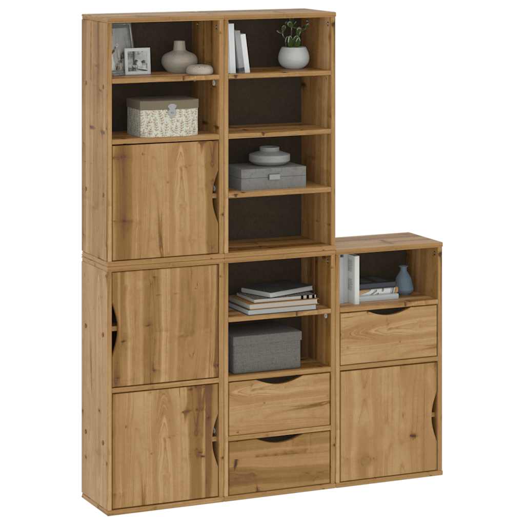 Side Cabinets 5 pcs "ODDA" 40x24x79 cm Solid Wood Pine