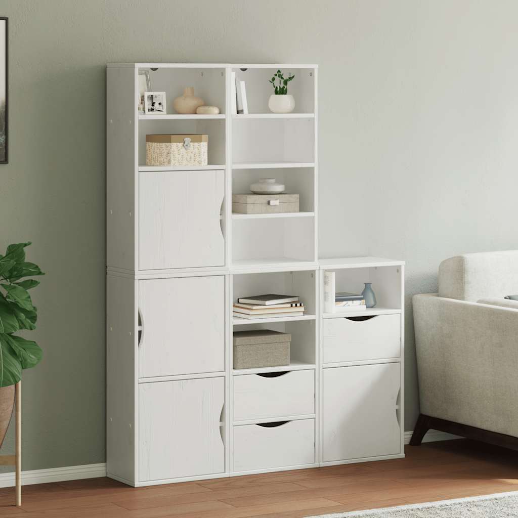 Side Cabinets 5 pcs "ODDA" White 40x24x79 cm Solid Wood Pine