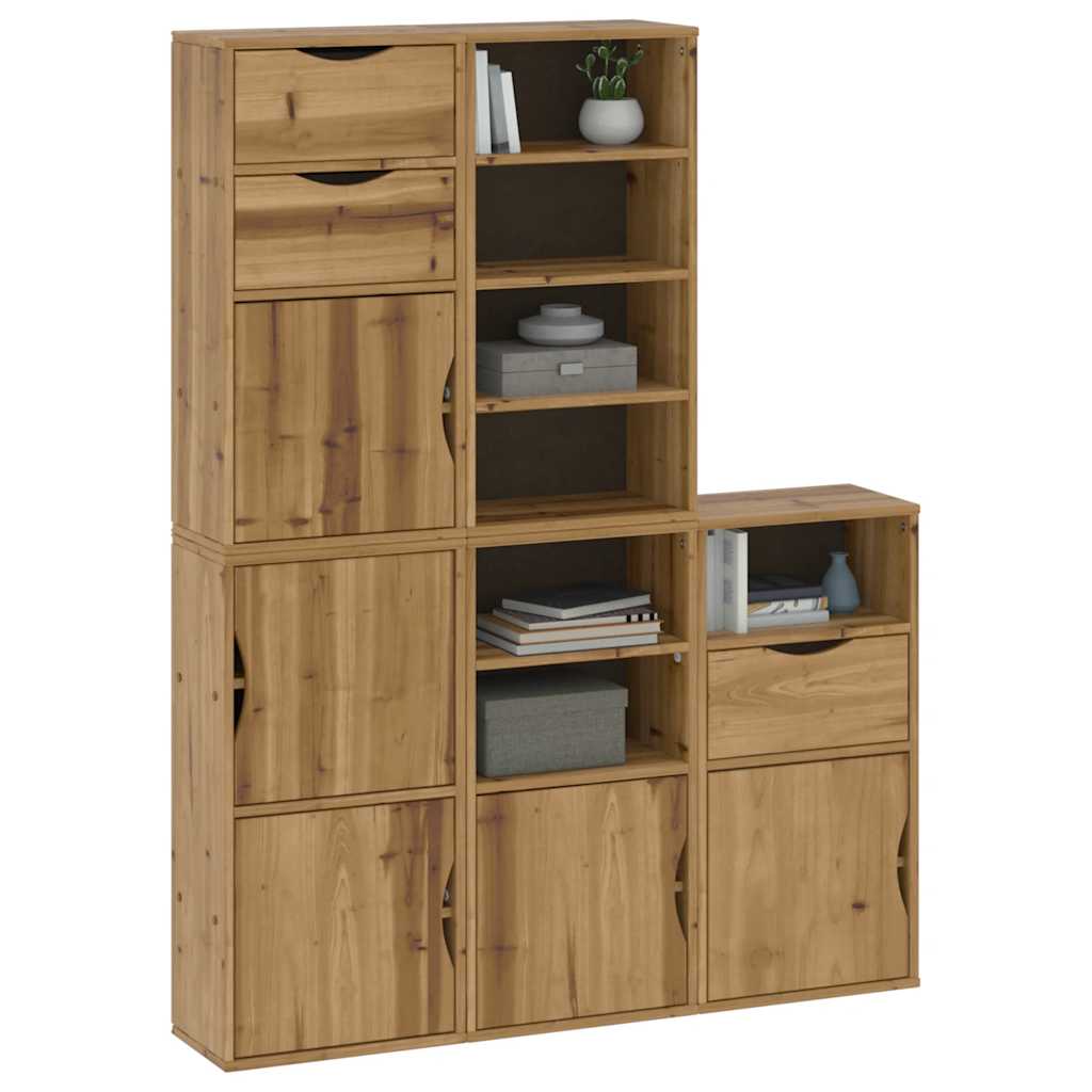 Side Cabinets 5 pcs ODDA 40x24x79 cm Solid Wood Pine