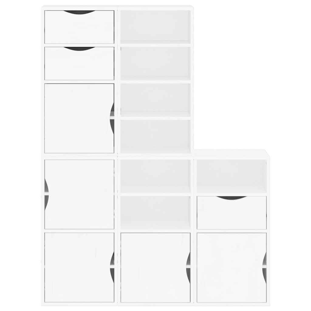 Side Cabinets 5 pcs ODDA White 40x24x79 cm Solid Wood Pine