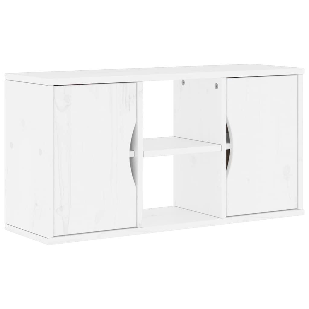 5 Piece TV Units with Storage "ODDA" White Solid Wood Pine