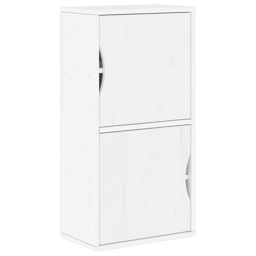 5 Piece TV Units with Storage "ODDA" White Solid Wood Pine