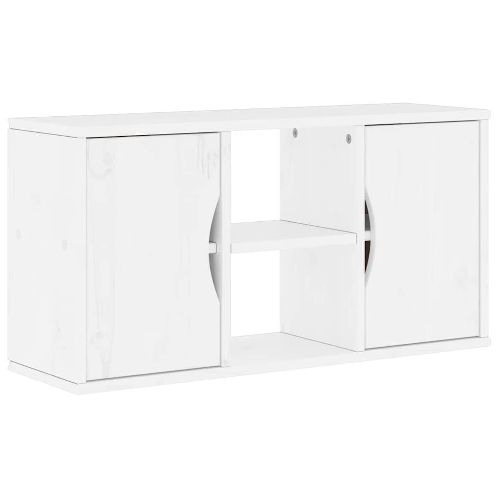5 Piece TV Units with Storage ODDA White Solid Wood Pine