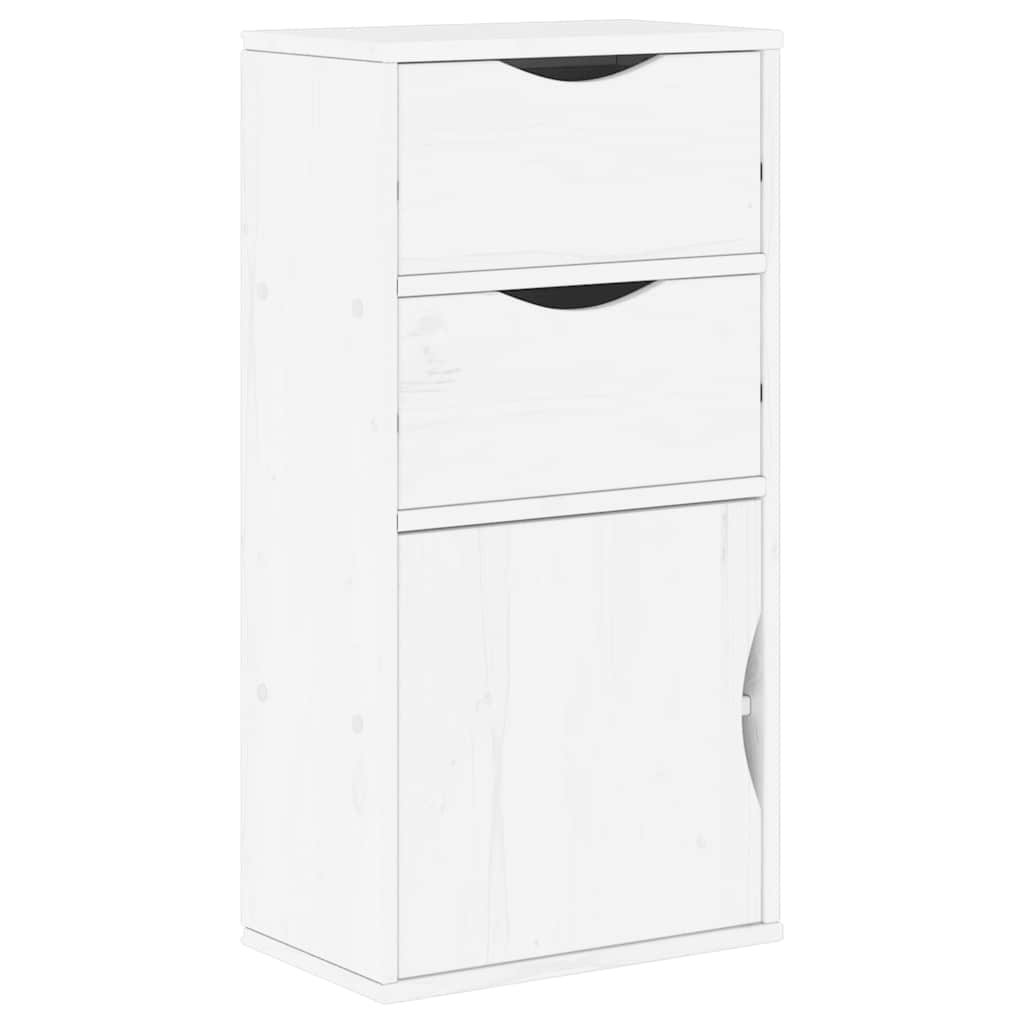 5 Piece TV Units with Storage "ODDA" White Solid Wood Pine