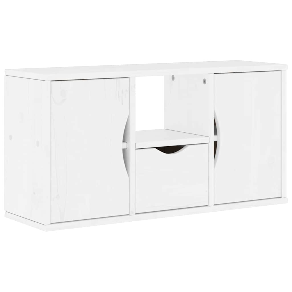4 Piece TV Units with Storage ODDA White Solid Wood Pine
