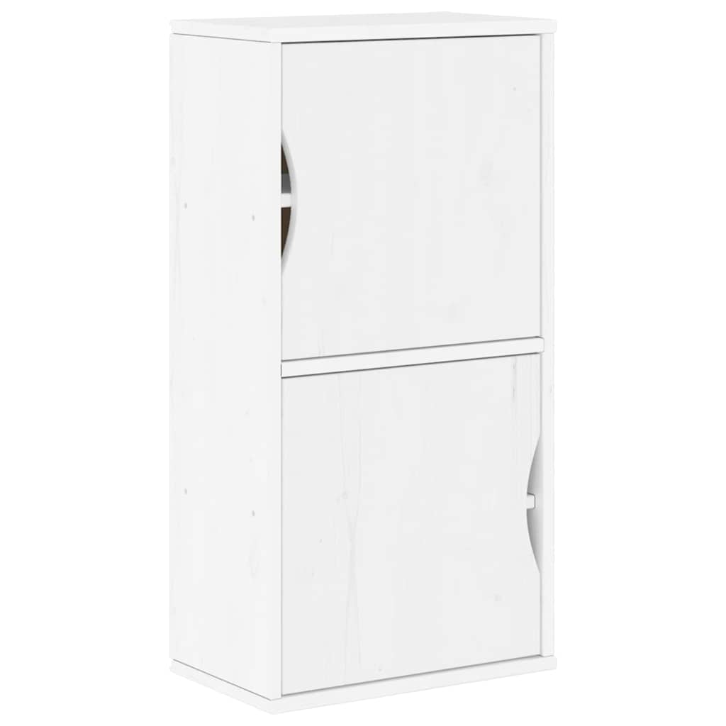 5 Piece TV Units with Storage ODDA White Solid Wood Pine